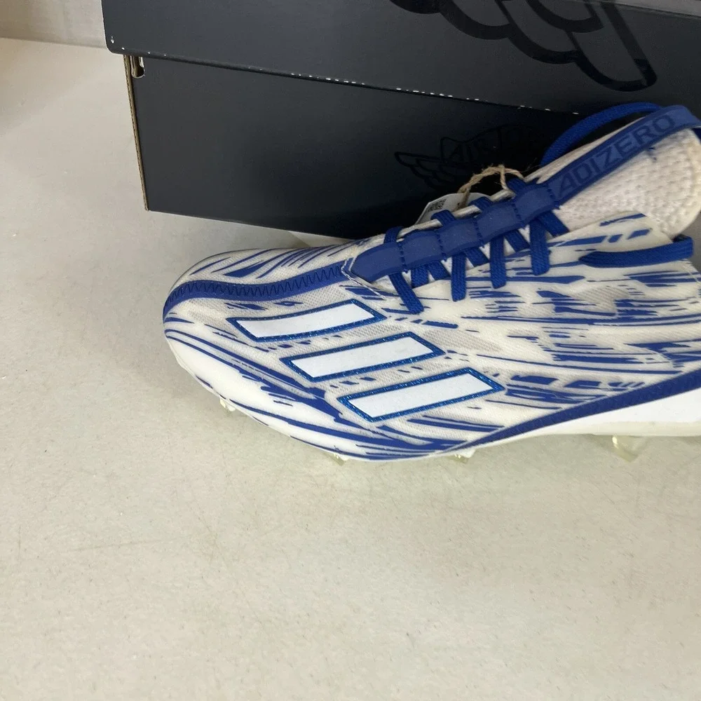 Adidas Adizero 12.0 White Royal Blue Football‎ Cleats Men's Size 8 (GW5059)